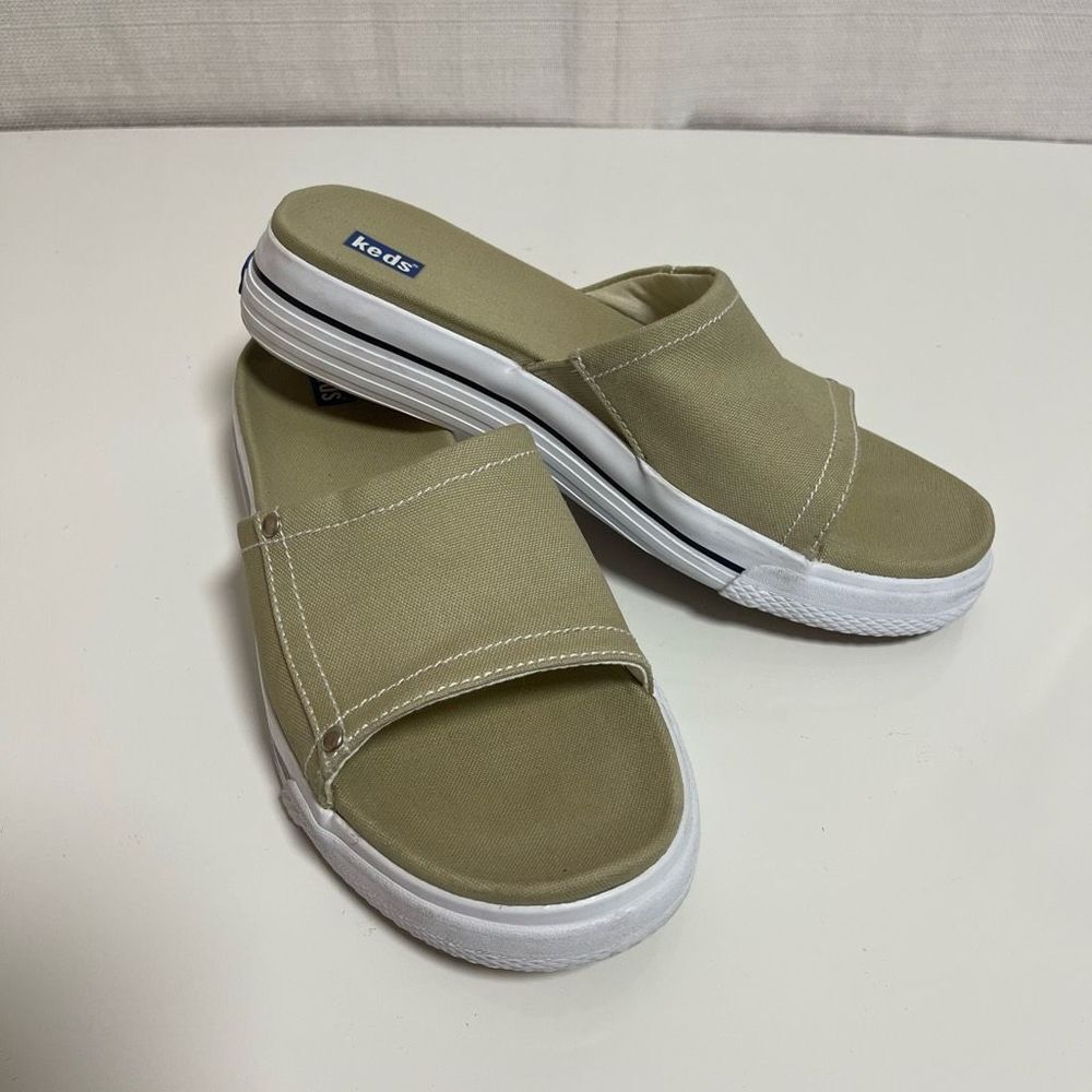 Keds Women's Beige/Tan Slide Open Toe Platform Casual Sandal Size 10